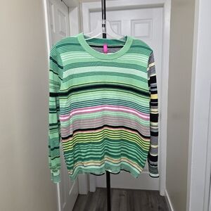 Zaket & Plover Striped Knit Sweater Feels Like Cotton | Colorful Lightweight